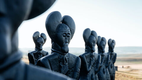 Kelten-Kunstfiguren in der Nahaufnahme