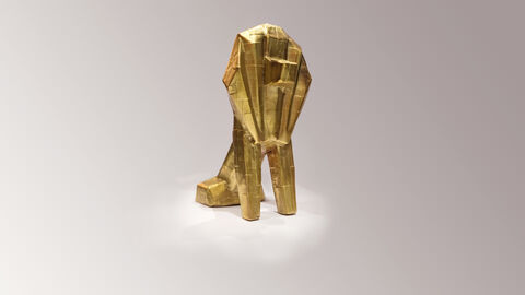 Die Trophäe des Hessischen Film- und Kinopreises Die Trophäe des Hessischen Film- und Kinopreises, ein goldener, stilisierter Löwe