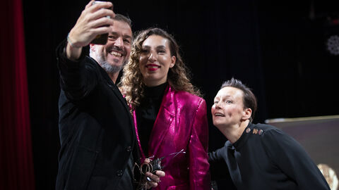 Regisseur Harry Seedorf, Laudatorin Tijen Onaran, Autorin Nicola Pattberg Regisseur Harry Seedorf, Laudatorin Tijen Onaran, Autorin Nicola Pattberg