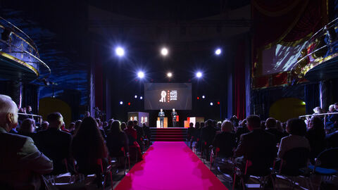 Bühne des Hessischen Film- und Kinopreises 2021 Bühne des Hessischen Film- und Kinopreises 2021