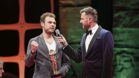 Preisträger Matthias Lawetzky im Gespräch mit Moderator Jochen Schropp Preisträger Matthias Lawetzky im Gespräch mit Moderator Jochen Schropp