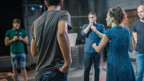 Eine Theatergruppe bei den Proben Eine Theatergruppe bei den Proben