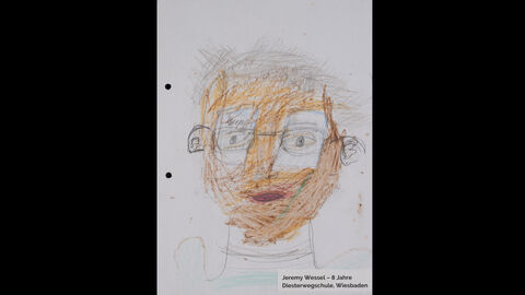 Jeremy Wessel (8 Jahre), Diesterwegschule, Wiesbaden, Kategorie Gewinner*innen 6 bis 8 Jahre Jeremy Wessel (8 Jahre), Diesterwegschule, Wiesbaden, Kategorie Gewinner*innen 6 bis 8 Jahre: Porträt einer nicht näher erläuterten Person