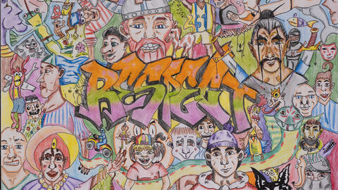 Florin Wronka (14 Jahre), Wiesbaden, Kategorie Kleiner Anerkennungspreis Einzelteilnahme 13 bis 16 Jahre: Um das Wort "Respekt" herum sind viele verschiedene Personen unterschiedlicher Hautfarben, Nationalitäten und Altersstufen gruppiert