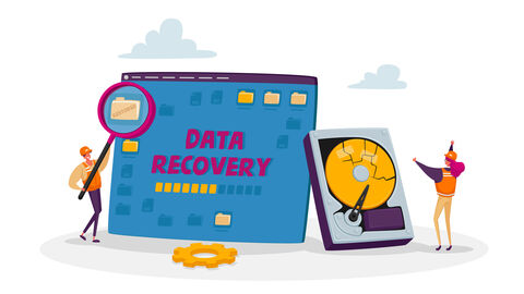 Mit Hochverfügbarkeit kann Datenverlust bei Serverausfällen vorgebeugt werden. Grafik: Ein Bildschirm zeigt an, dass Daten gesichert worden, davor liegt ein kaputtes Messinstrument