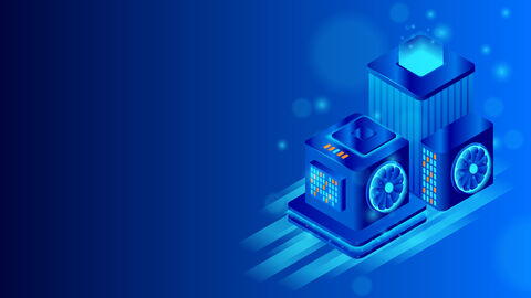 Die Goethe-Universität ist seit 2021 Teil des nationalen Verbunds zum Hochleistungsrechnen Illustration eines Serverraums mit Computern.