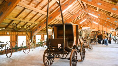 Das Landwirtschaftliche Museum Lahn-Dill sammelt landwirtschaftliche Fahrzeuge - dazu zählen auch Kutschen. Eine historische Kutsche im Landwirtschaftlichen Museum Lahn-Dill.