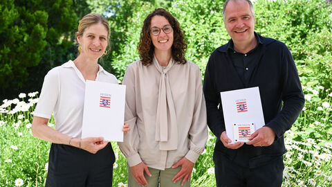 Ministerin Dorn mit Felix und Sibylle Waechter 