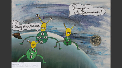 Dialog zwischen Außerirdischen. Einer fragt: "Papa, gibt es Außeruranusianer?" Der Angesprochene antwortet: "Frag die Mama!"