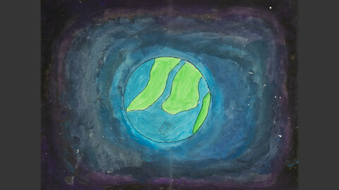 Sicht auf die Erde im Weltall.