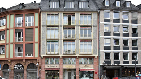 Das Haus zum Goldenen Rad in Frankfurt wurde 2024 mit dem Hessischen Denkmalschutzpreis ausgezeichnet. Das Haus zum Goldenen Rad in Frankfurt, ein Bau der Nachkriegsarchitektur