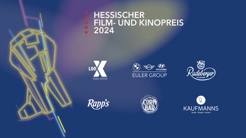 Die Sponsoren des Hessischen Film- und Kinopreises Tafel mit Sponsorenlogos