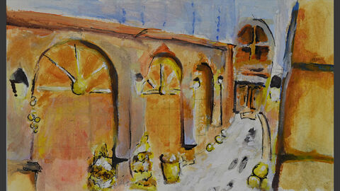 Golden erleuchtete Straße