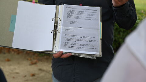 Nahaufnahme des Drehbuchs