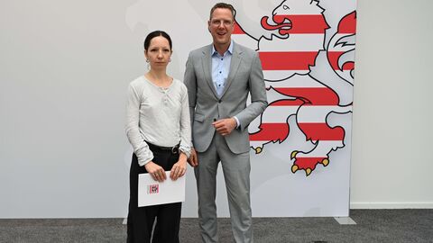 Christoph Degen mit Nachwuchsstipendiatin Laura Stellacci