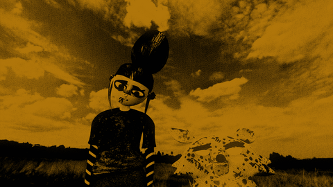 Szene aus "Magic Gulyás": Eine Puppe starrt in die Kamera