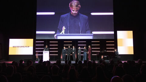 Preisträger am Rednerpult