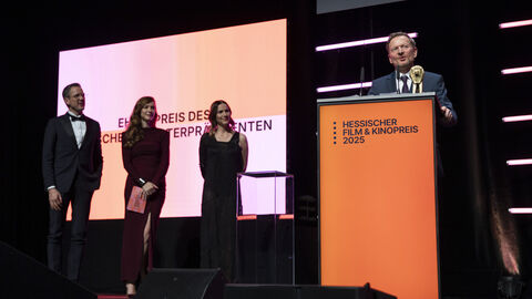 Preisträger am Rednerpult