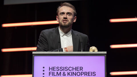 Preisträger am Rednerpult