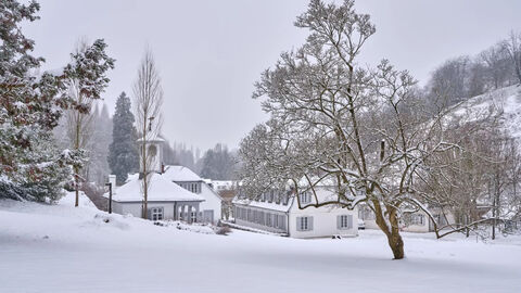 Staatspark Fürstenlager im Schnee.