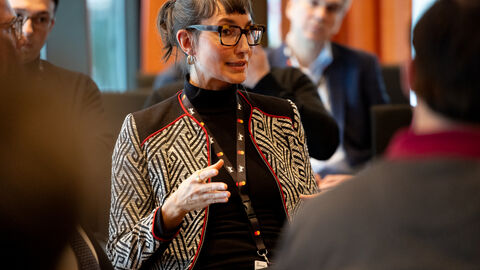 Impressionen von der Fishbowl-Diskussion beim Berlinale-Empfang in der hessischen Landesvertretung 2026.