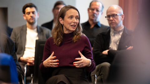 Impressionen von der Fishbowl-Diskussion beim Berlinale-Empfang in der hessischen Landesvertretung 2026.