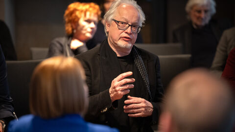 Impressionen von der Fishbowl-Diskussion beim Berlinale-Empfang in der hessischen Landesvertretung 2026.