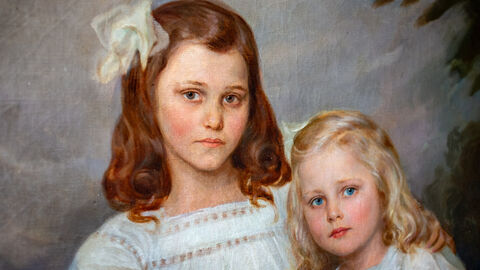 Ein Gemälde von zwei Mädchen