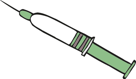 Mit einer Spritze gibt ein Arzt einem ein Medikament.