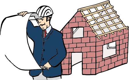 Architekt Ein Architekt plant und baut Häuser.